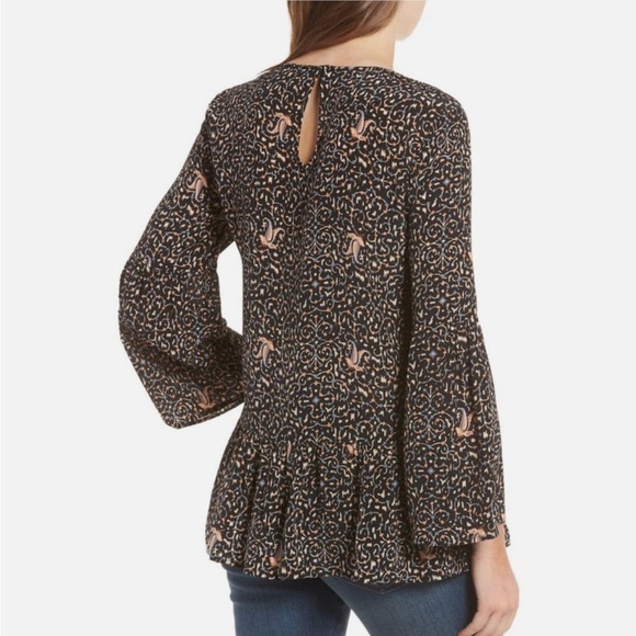 MADEWELL Silk Black Ditsy Floral Print Blouse - Picture 4 of 16